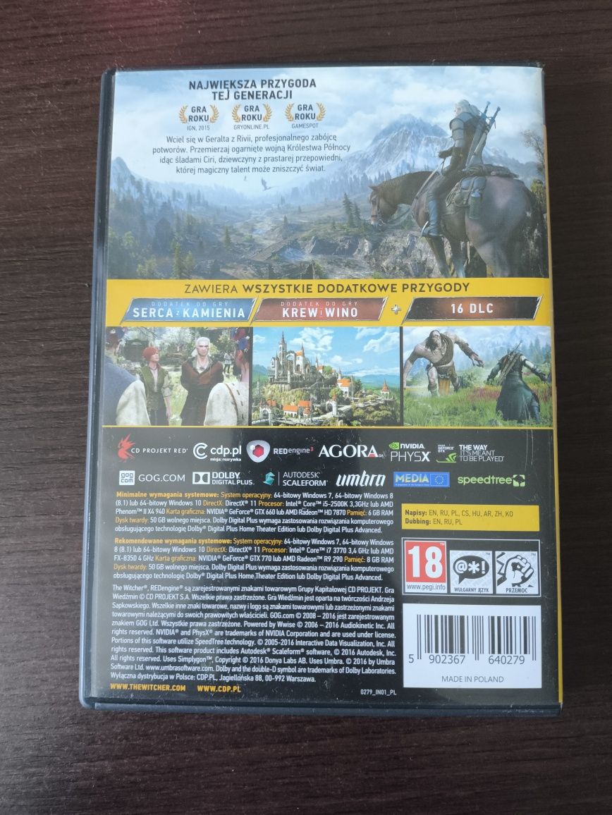 Wiedźmin 3: Dziki Gon - Edycja Gry Roku Gra PC