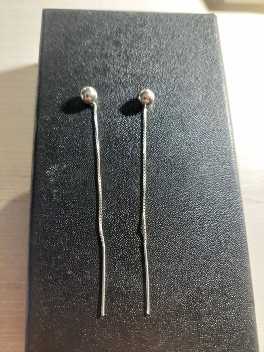 Kolczyki srebrne kulki przeciągane