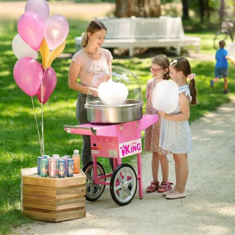 Maszyna z wózkiem DO WATY CUKROWEJ duża ROYAL z Kopułą Na festyn Nowa