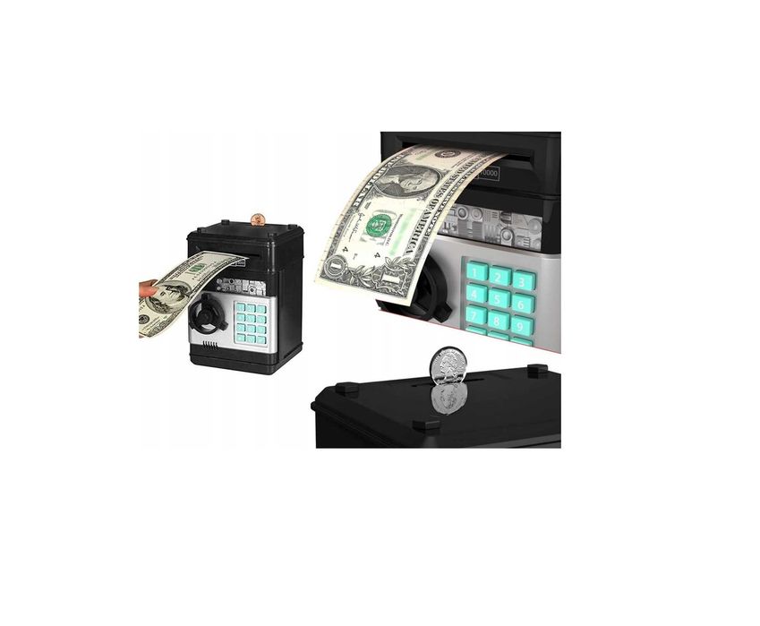 SKARBONKA Bankomat wpłatomat na PIN sejf zabawka dla dzieci banknoty