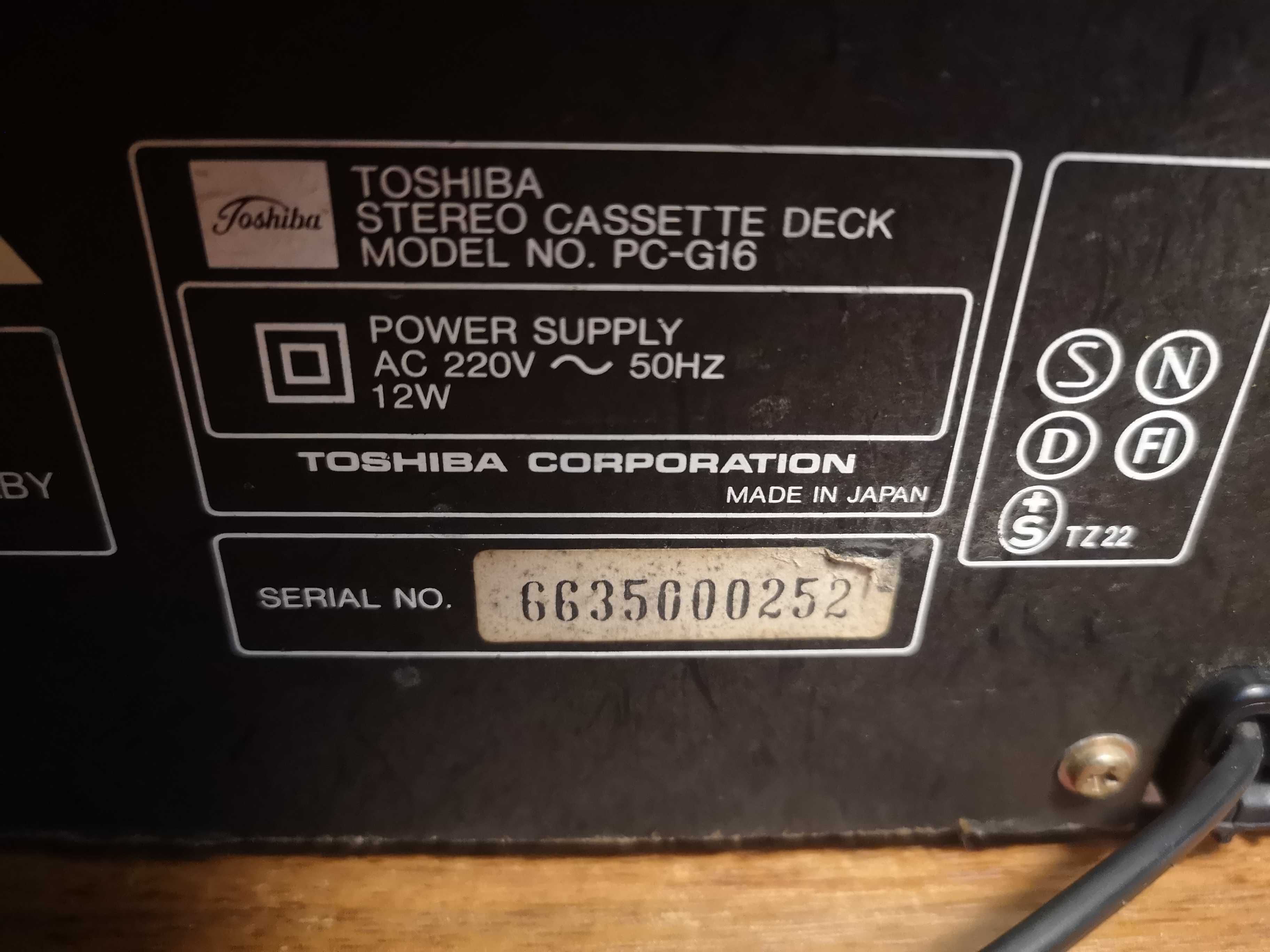 Uszkodzony deck Toshiba PC-G16