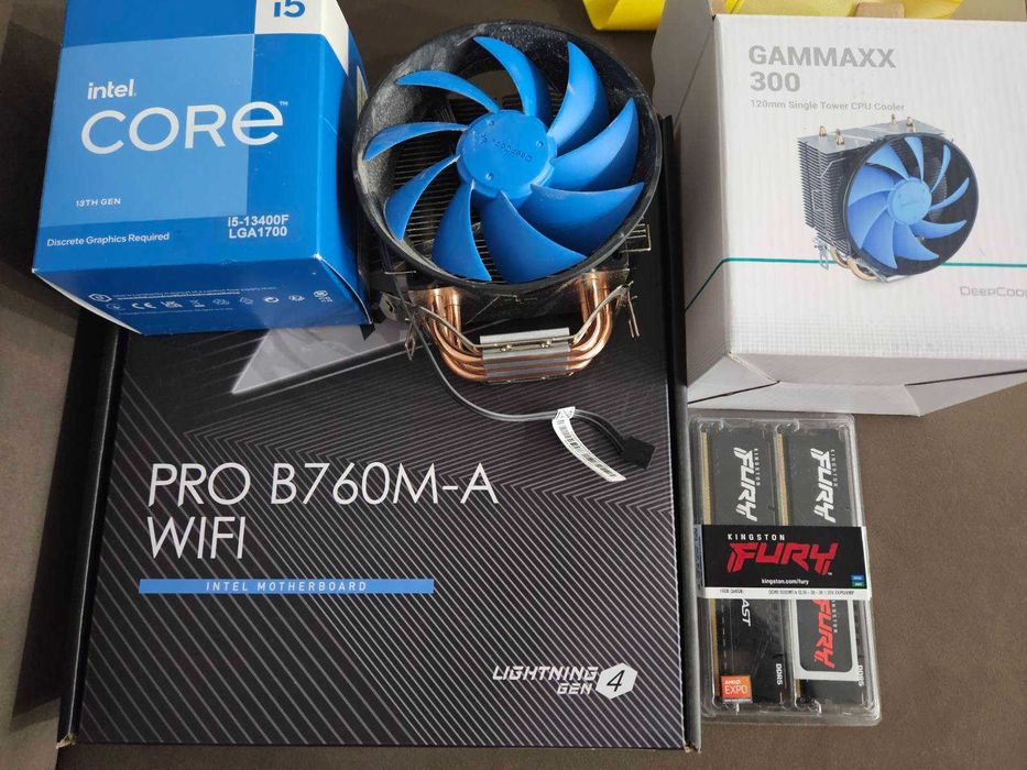 Комплект: 13400F + MSI PRO B760M-A Wi-Fi + 16 GB 6000 MHZ + Gammax 300
