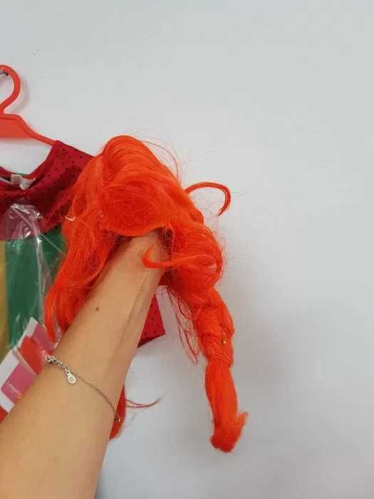 Strój Pippi Lansztrung Pończoszanka  z peruką 116 - 128 cm G133