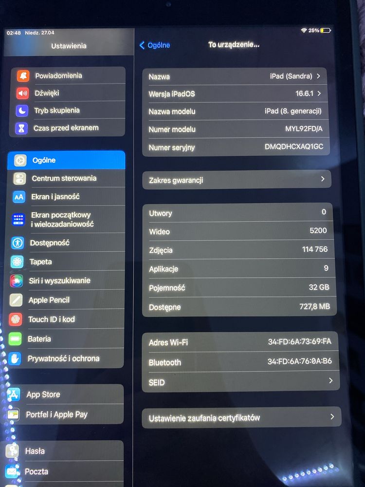 iPad 8 generacji + rysik