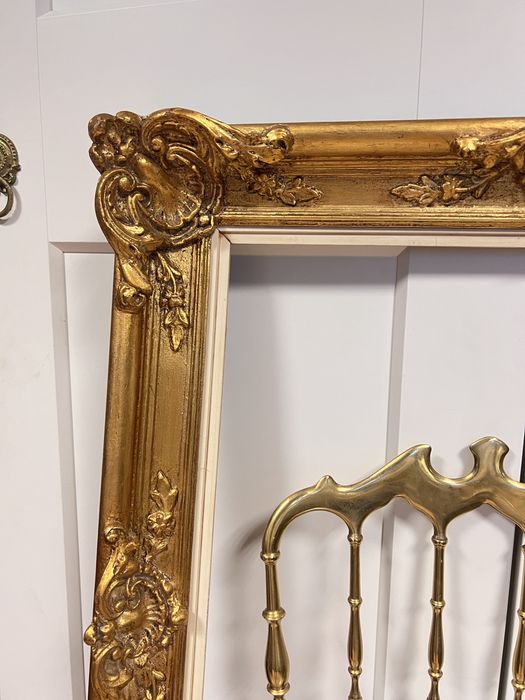 Rama do obrazu lustra debowa lustro antyk vintage drewniana złota