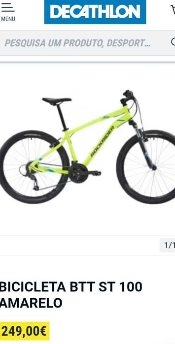 Bicicleta BTT ST 100 Verde Lima Tamanho S