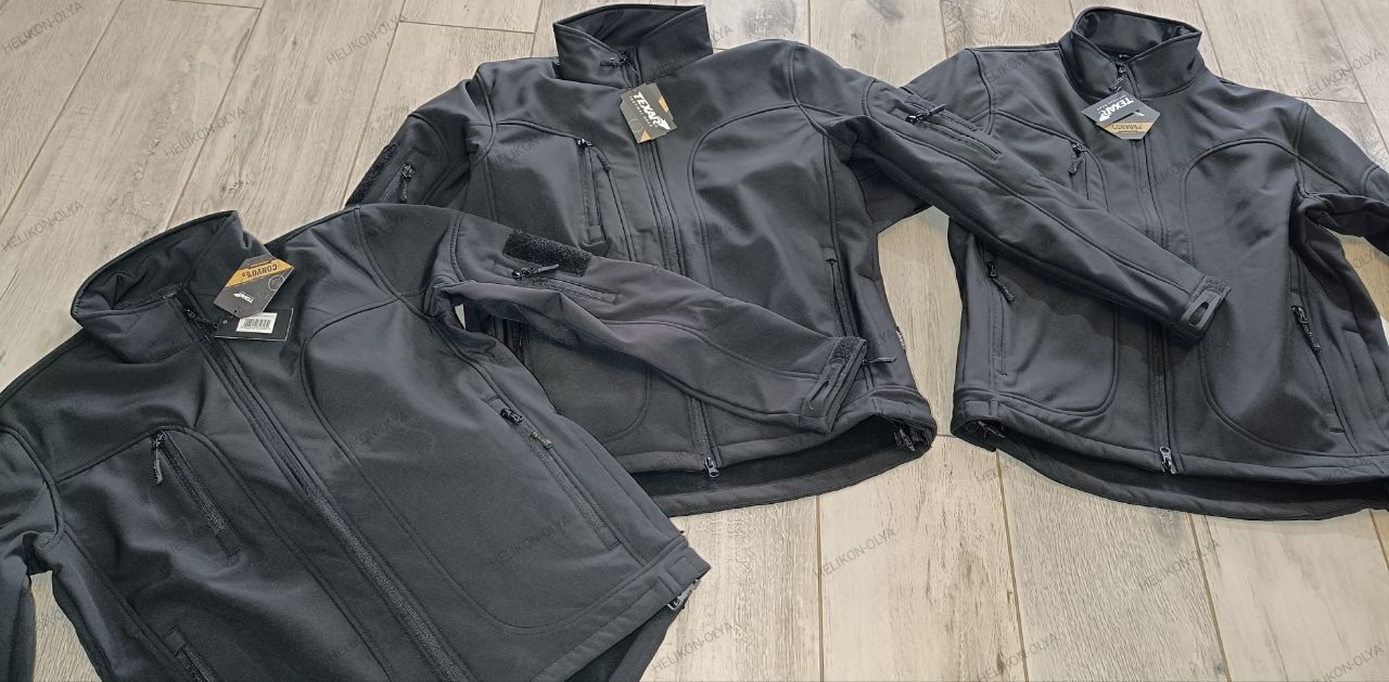 Texar Softshell Convoy Black куртка + фліс демісезон водо вітрозахист