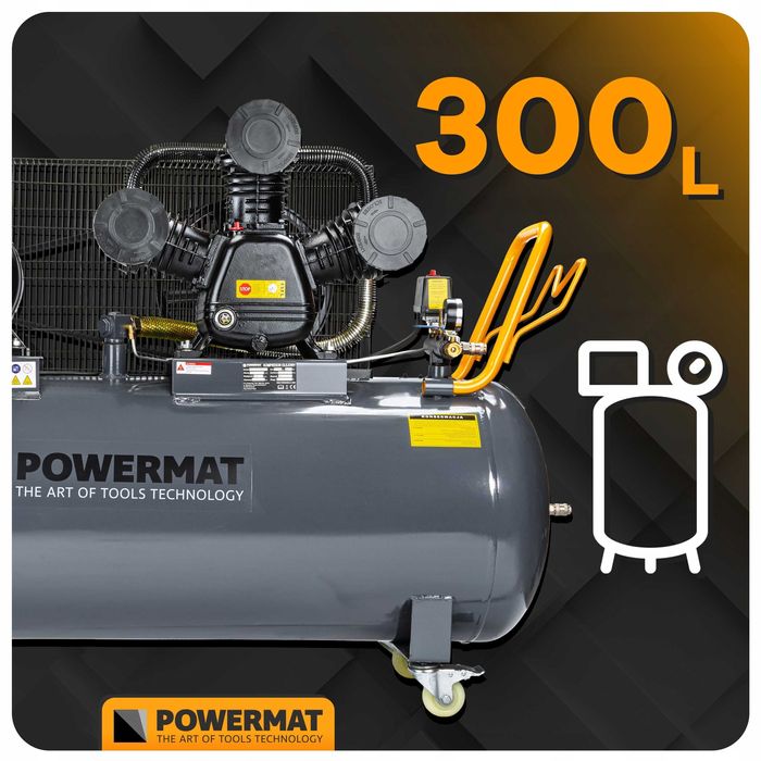 Kompresor olejowy 300l 8 bar sprężarka 400v 1200l/min + wąż