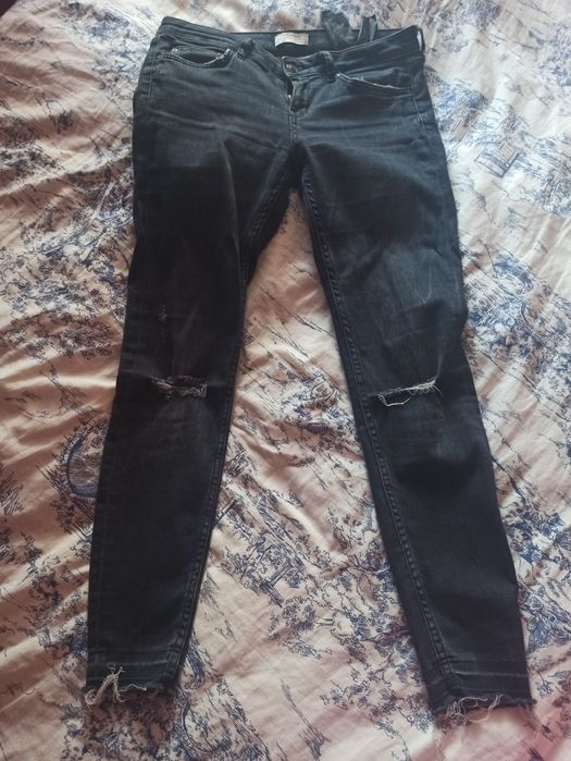 Spodnie zara dżinsy jeansy czarne s/m