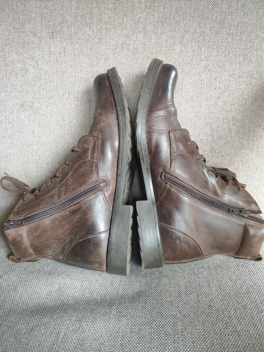 Trzewiki botki buty zimowe kozaki 42 męskie skórzane 28cm