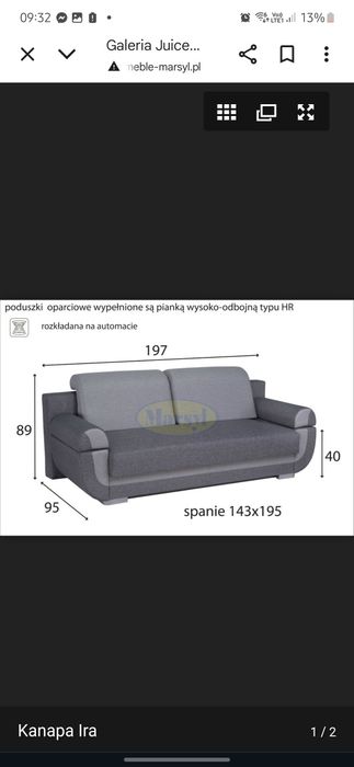 Kanapa bardzo wygodna