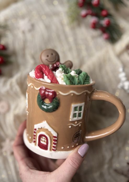 Świeca sojowa XXL w dużym kubku z piernikiem 450 g od reki!