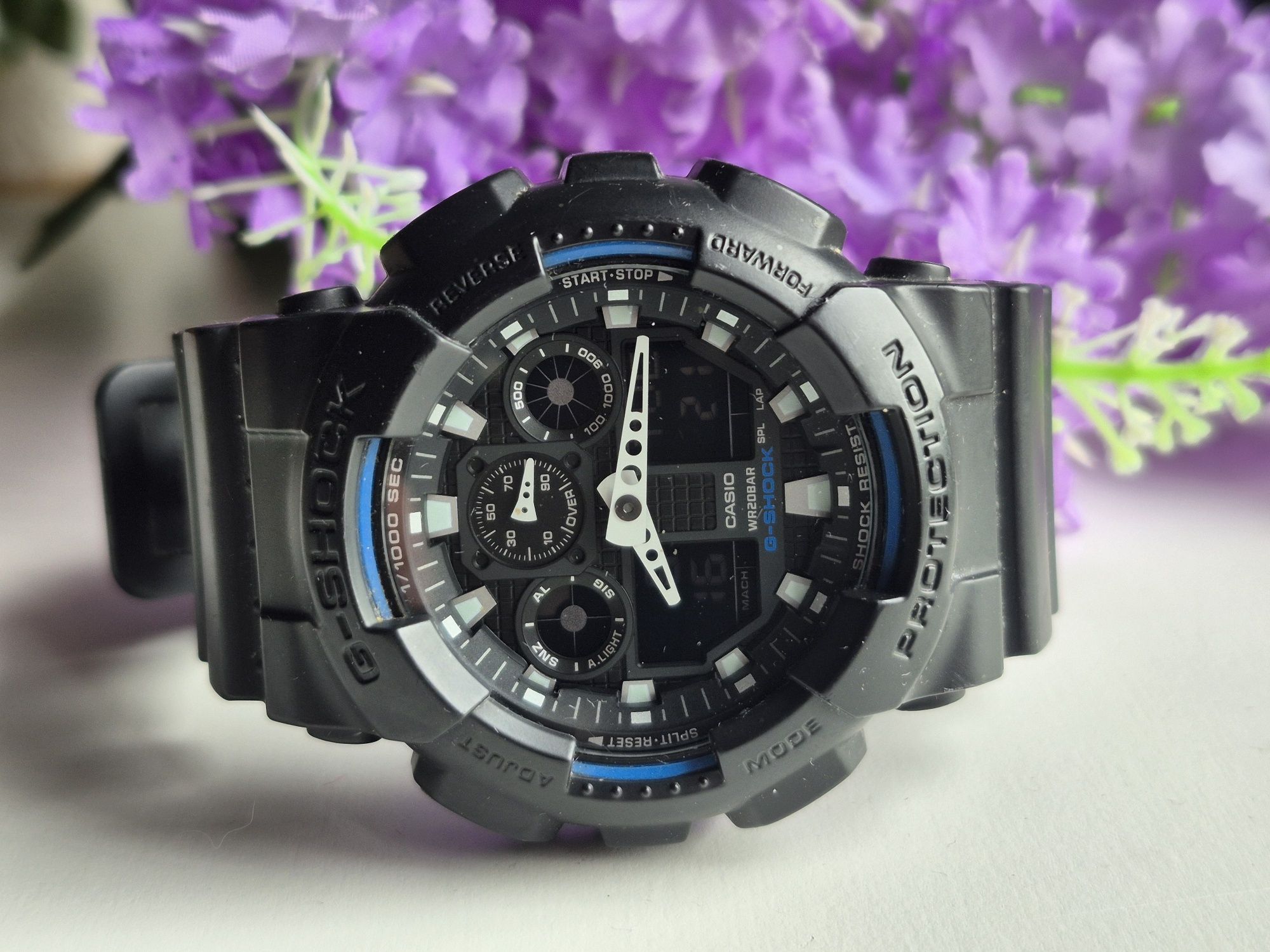 Męski zegarek Casio G-Shock GA-100B niebieski