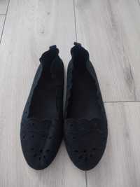 Czarne balerinki buciki ażurowe H&M r.35