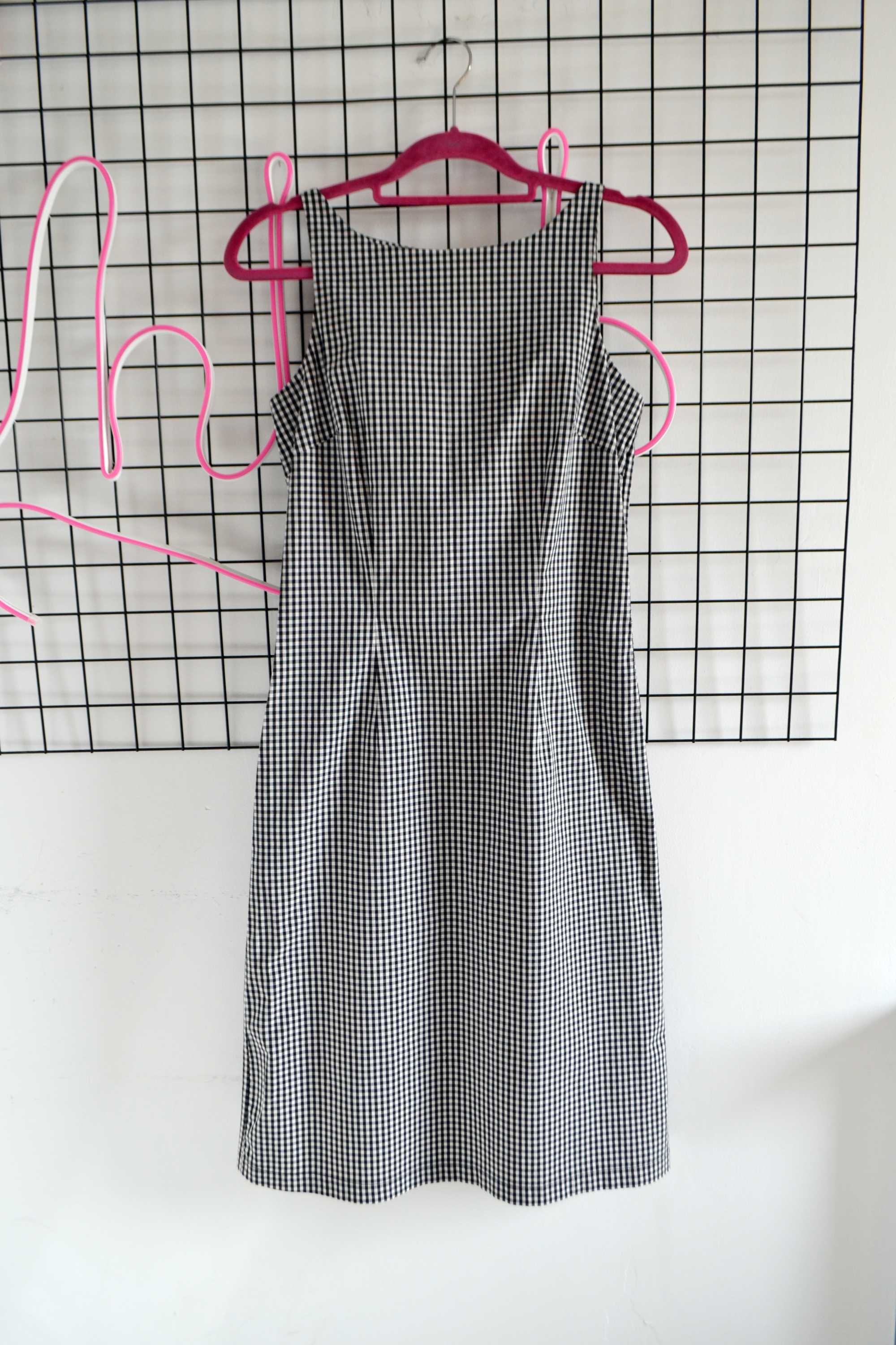 Sukienka ołówkowa w pepitkę kratkę retro vintage 36 Number One Kappahl
