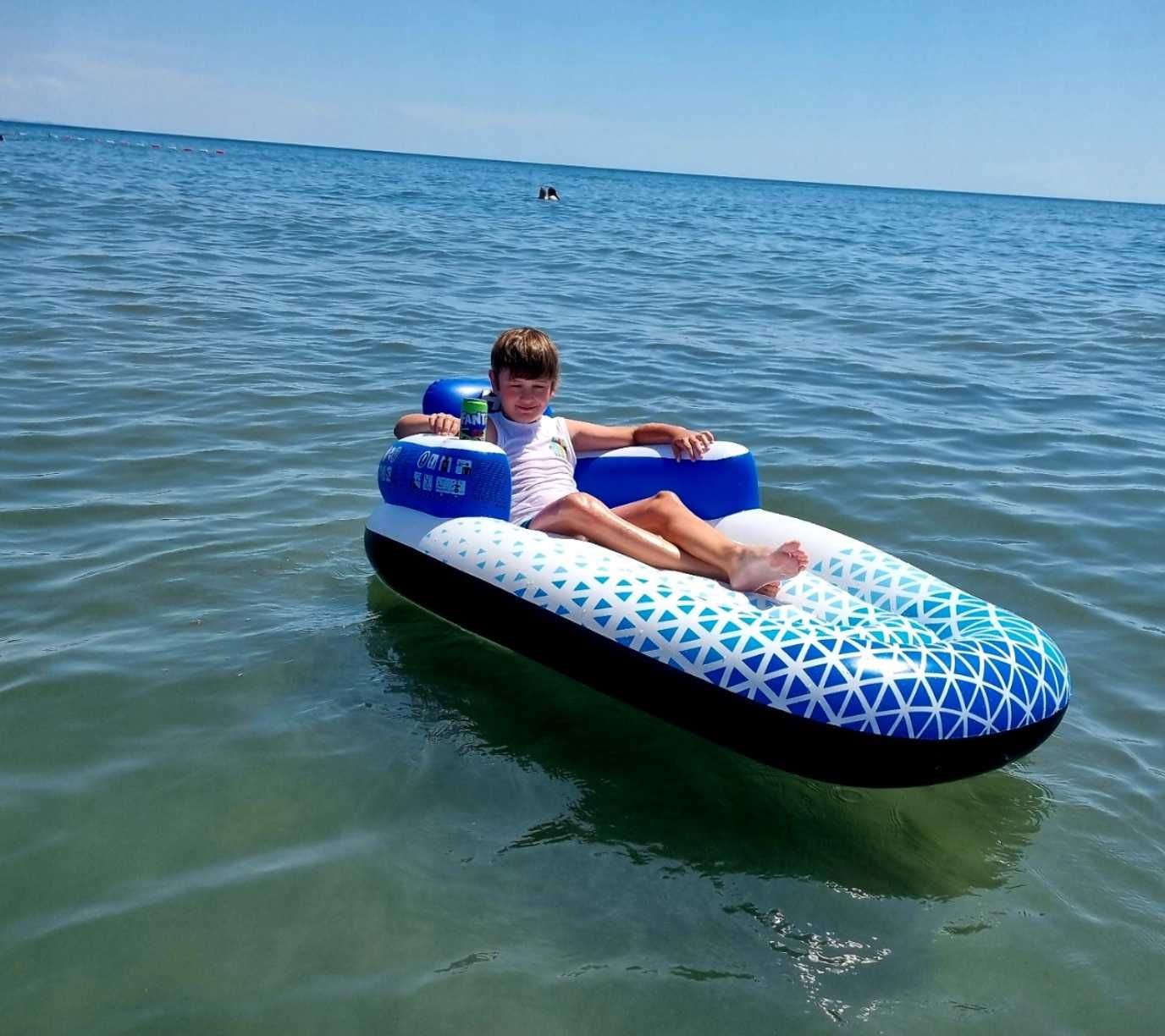 Zestaw 2w1 XXL Mocny Dmuchany materac Fotel + Gratis Materac Plaża