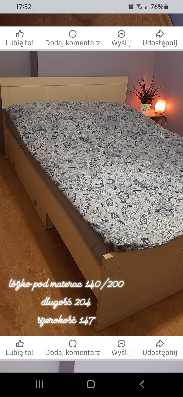 Łóżko z szufladą Szynaka
