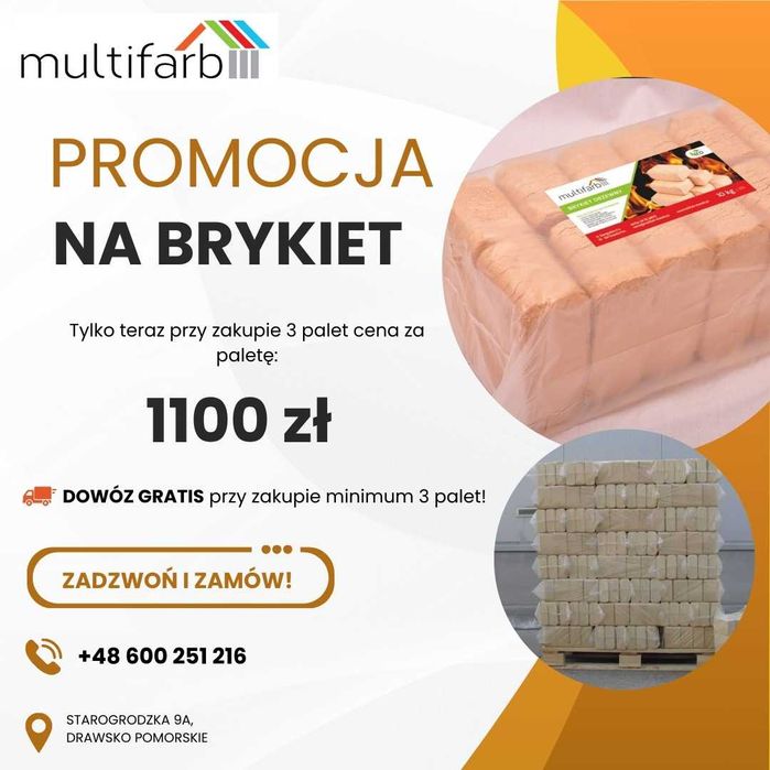 SUPER Brykiet drzewny RUF do pieca i kominka Transport GRATIS