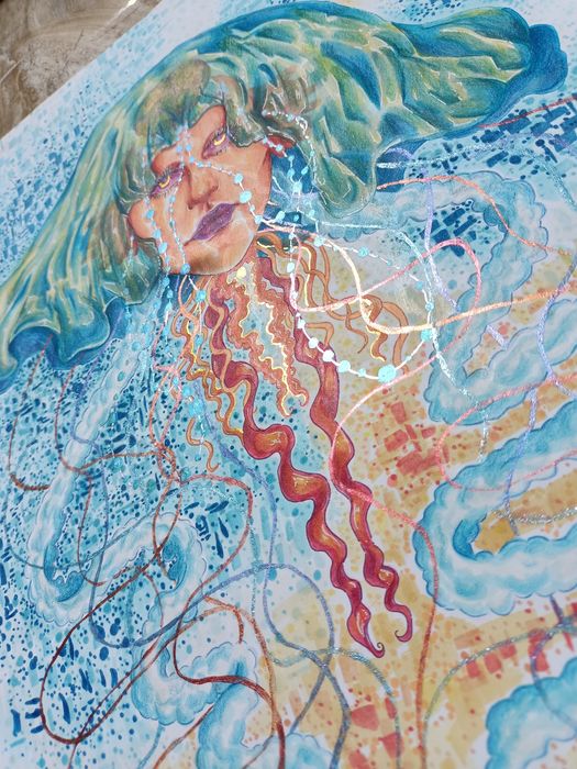 Autorski obraz -ilustracja technika mieszana