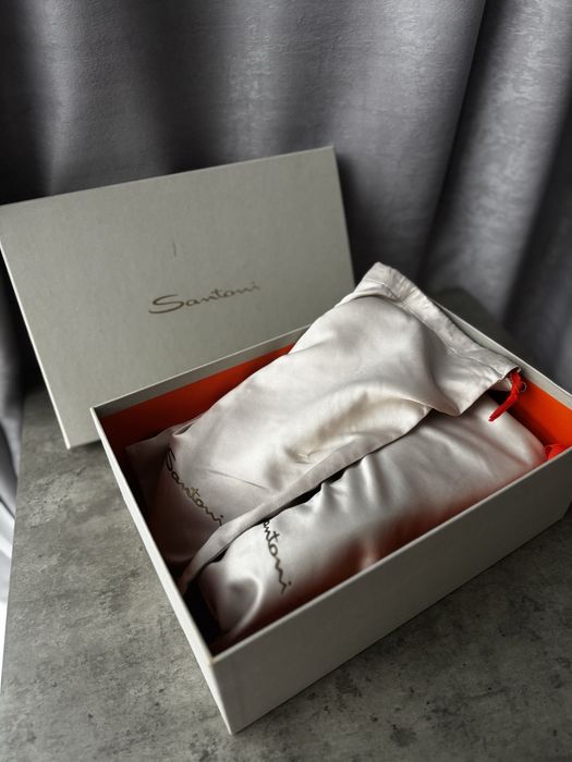 Замшевые лоферы на меху Santoni ОРИГИНАЛ