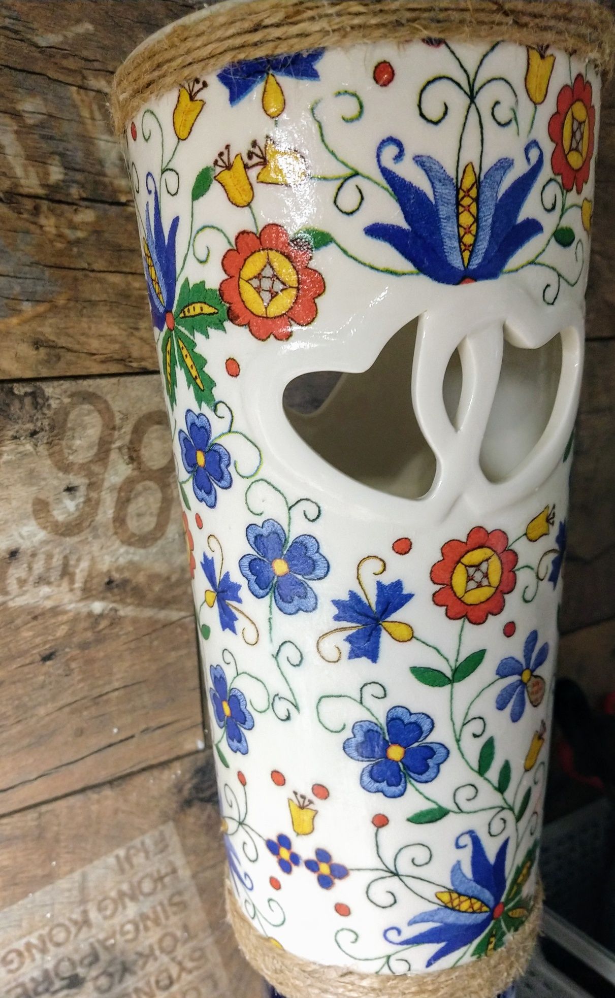 Dekoracja wazon decoupage