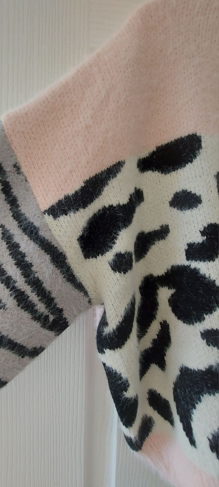 Sweter oversize pudrowy róż