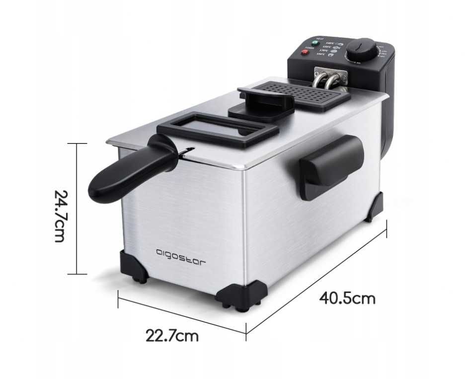 Frytkownica Aigostar 3-litrowa 2200W SMACZNE FRYTKI NOWA Gwarancja!