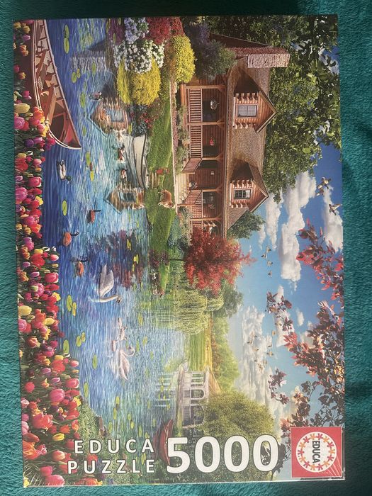 Puzzle Educa 5000 dom nad jeziorem