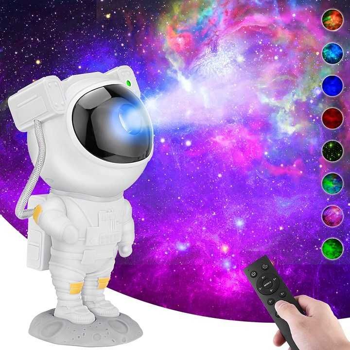 PROJEKTOR GWIAZD ASTRONAUTA Dla Dzieci Lampka Nocna Led Laserowy