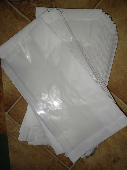 Torebki papierowo-foliowe śniadaniowe  paczka 100 sztuk 150x40/130x280