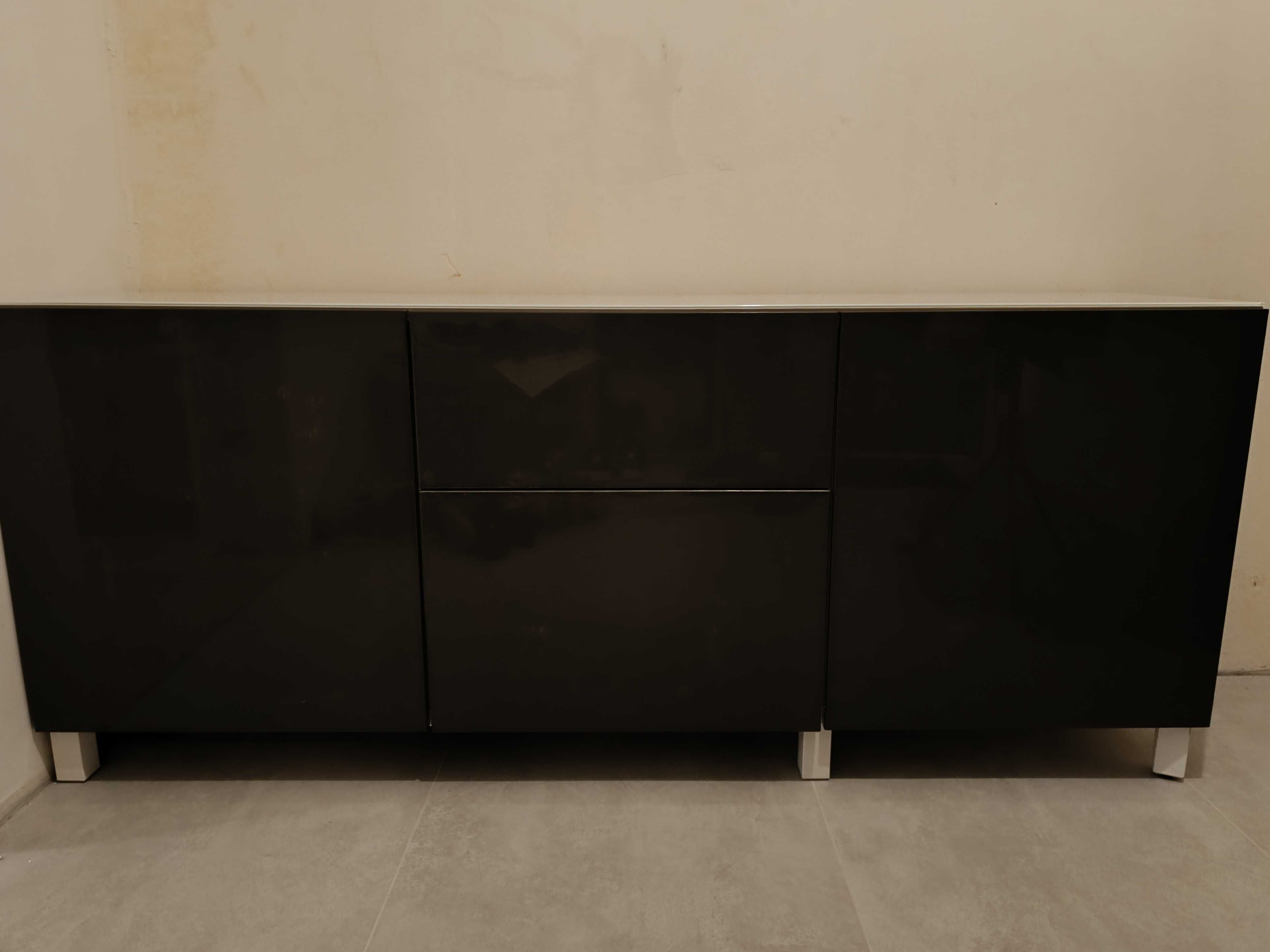 Komoda Besta Ikea szary połysk-Jak nowa