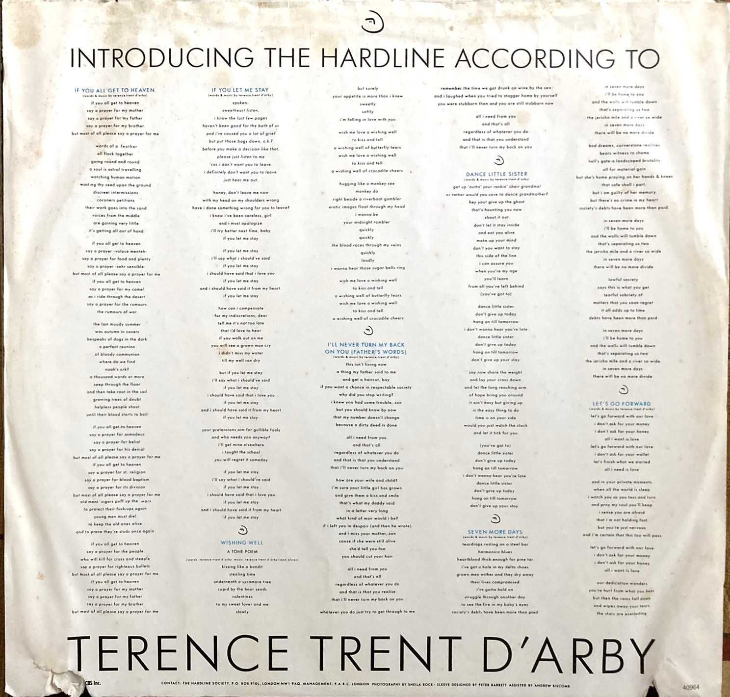 Terence Trent D'ARBY - Introducing the hardline