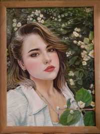 Портрет - девушка возле цветущего жасмина