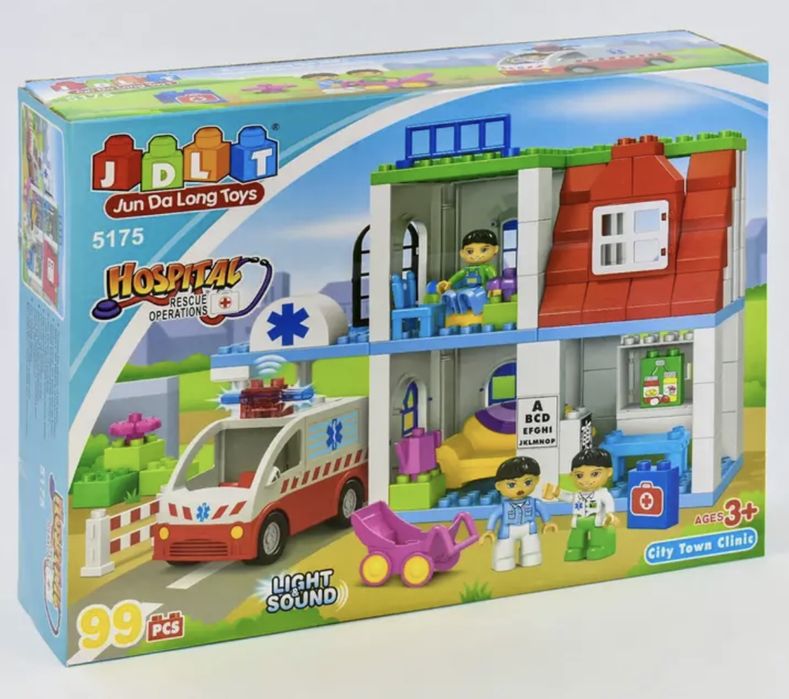 Три Конструктори jdlt пункт швидкої допомоги, зоопарк, пожежна станція