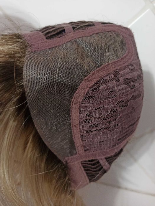 Krótka peruka lace front blond z odrostem ,Nessaja wigs/modneperuki