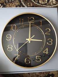 Zegar czarno złoty 24 cm