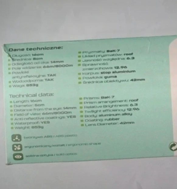 Monokular 16×52 lornetka wojskowa turystyczna luneta hd genetic monocu