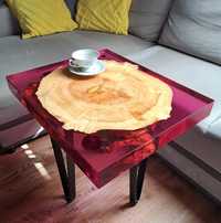 Wyjątkowy stolik kawowy Handmade żywica klon jesionolistny Czeczota