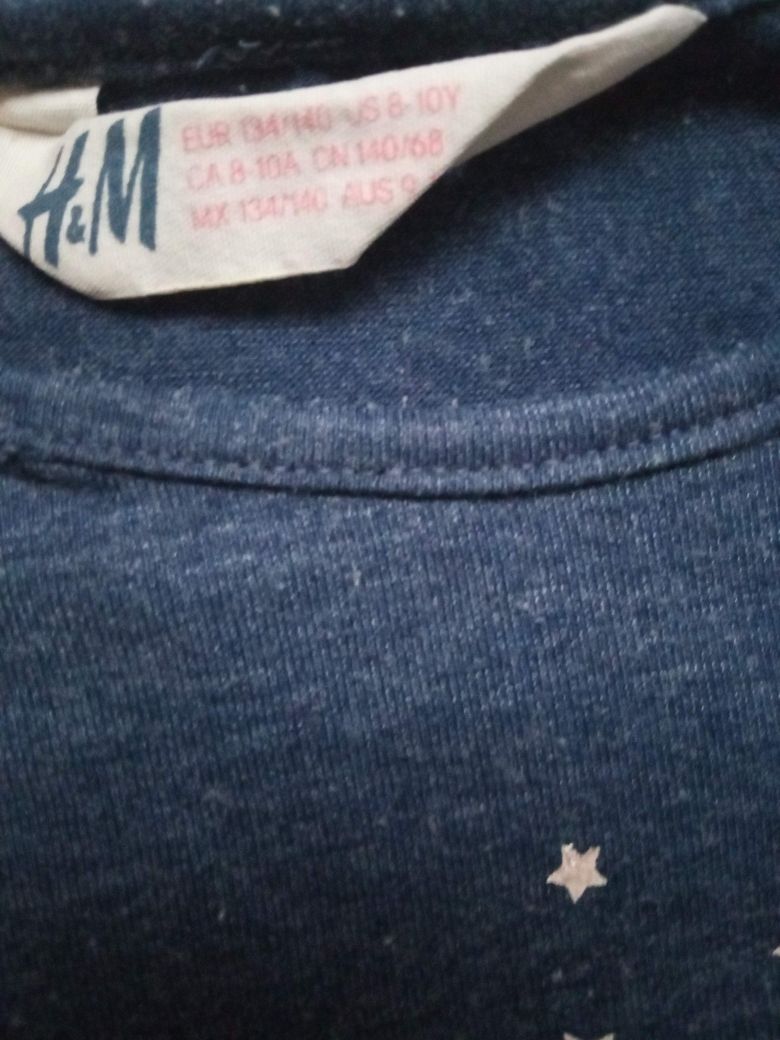 Ładna granatowa bluzka z dziewczyna Super bohaterka H&M r. 134-140