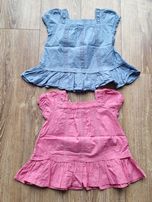 Zestaw 2x letnia bluzka H&M rozm.116 5-6lat różowa niebieska
