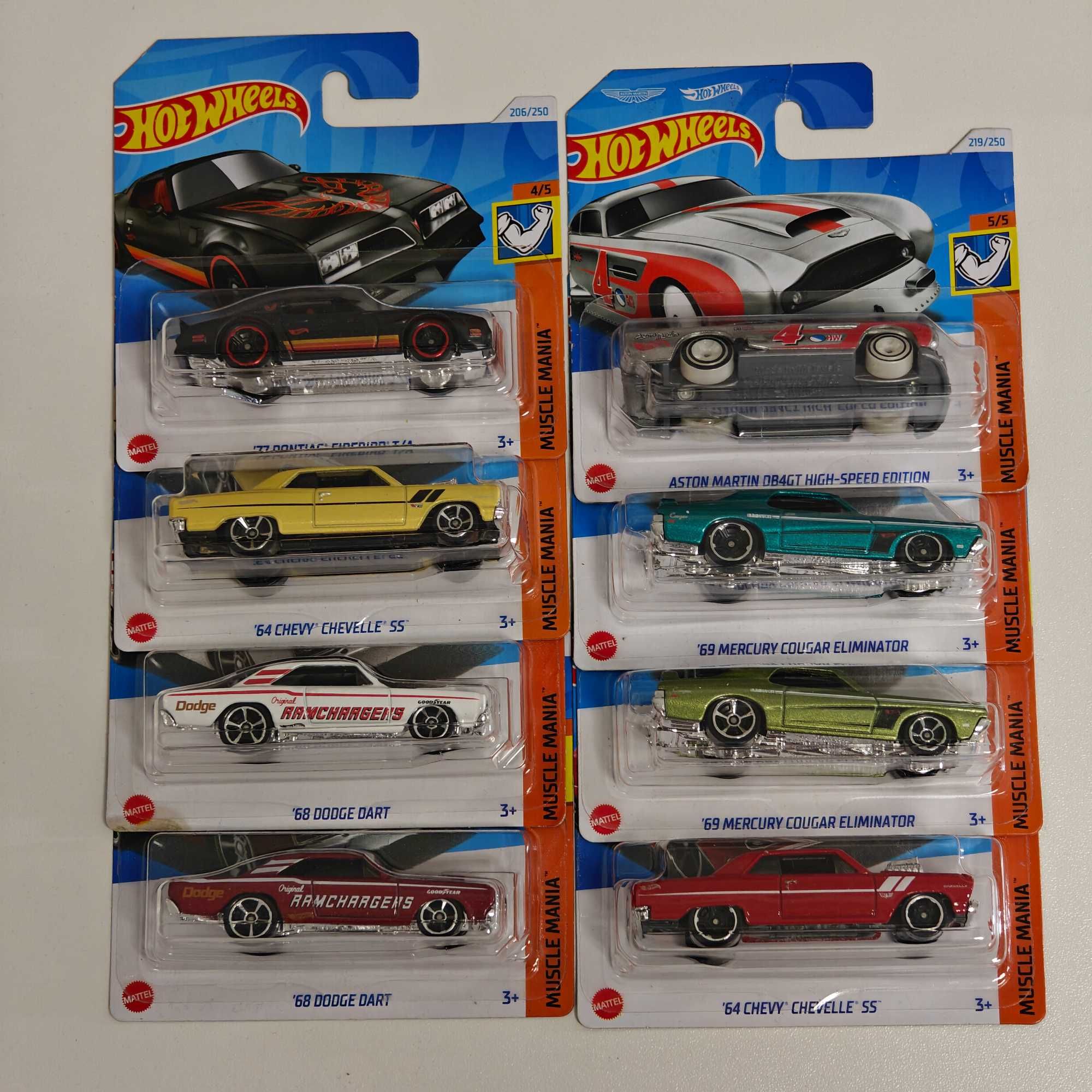 Hot Wheels Muscle Mania 2024 – 8 modeli Seria Dodge, Chevy, Mercury