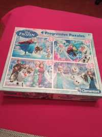 4 Puzzles do filme Frozen da Disney Progressivo