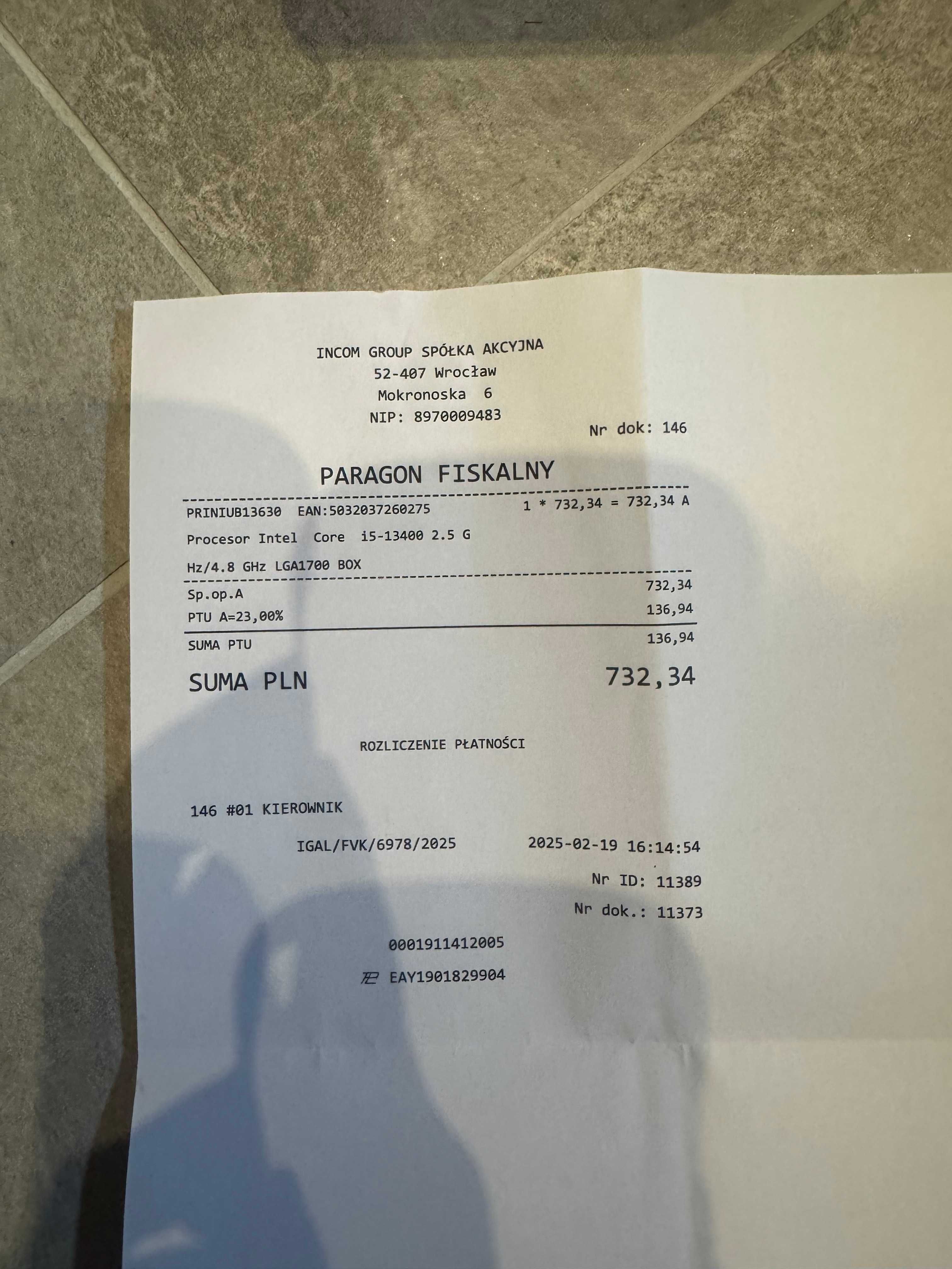 Intel Core i5-13400, gwarancja