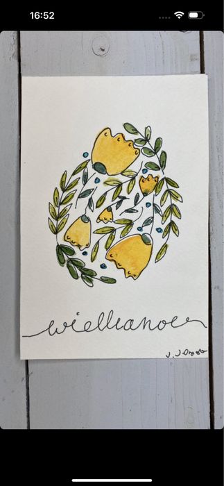 Kartka wielkanocna kwiaty wielkanoc boho pisanka jajo
