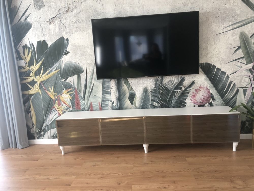 Szafka RTV glamour lustrzana 240 cm