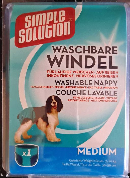 2 Fraldas laváveis para cadela tamanho médio, com oferta