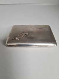 Srebrna papierośnica 151 gram złocone inicjały srebro