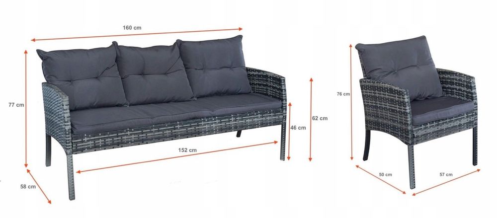 ZESTAW nowe MEBLE ogrodowe komplet wypoczynkowy technorattan PROMOCJA