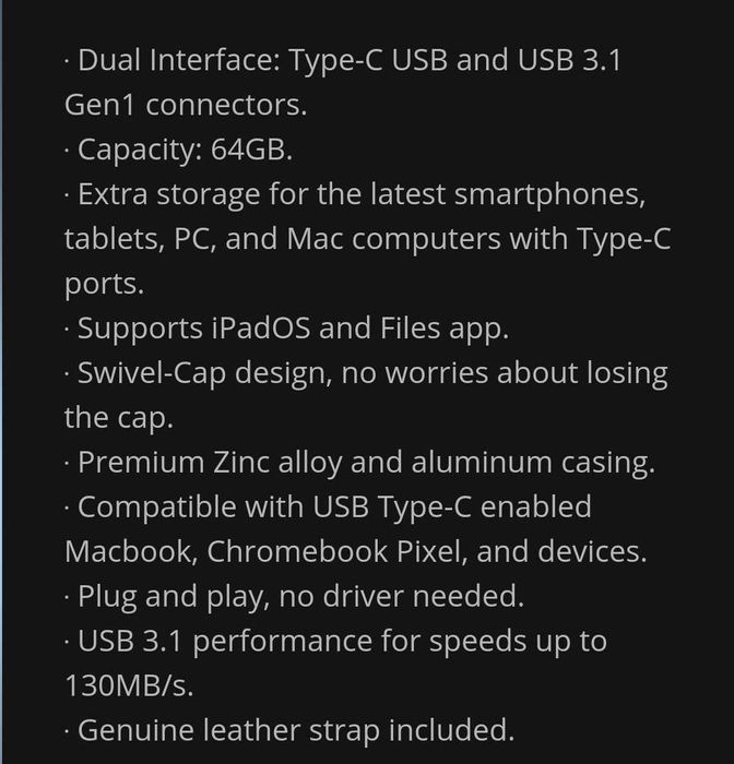 ROMA - Dual USB drive (64GB)