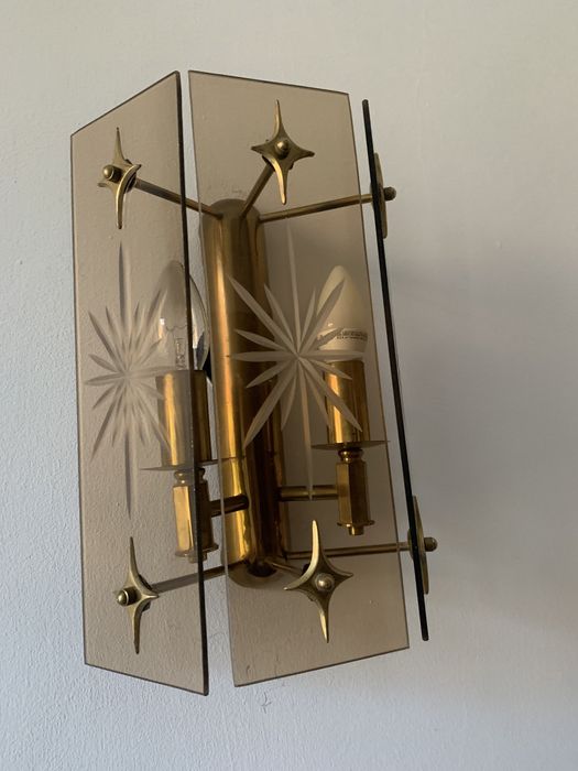 Lampy stylowe vintage z mosiadzem sufitowe i kinkiety